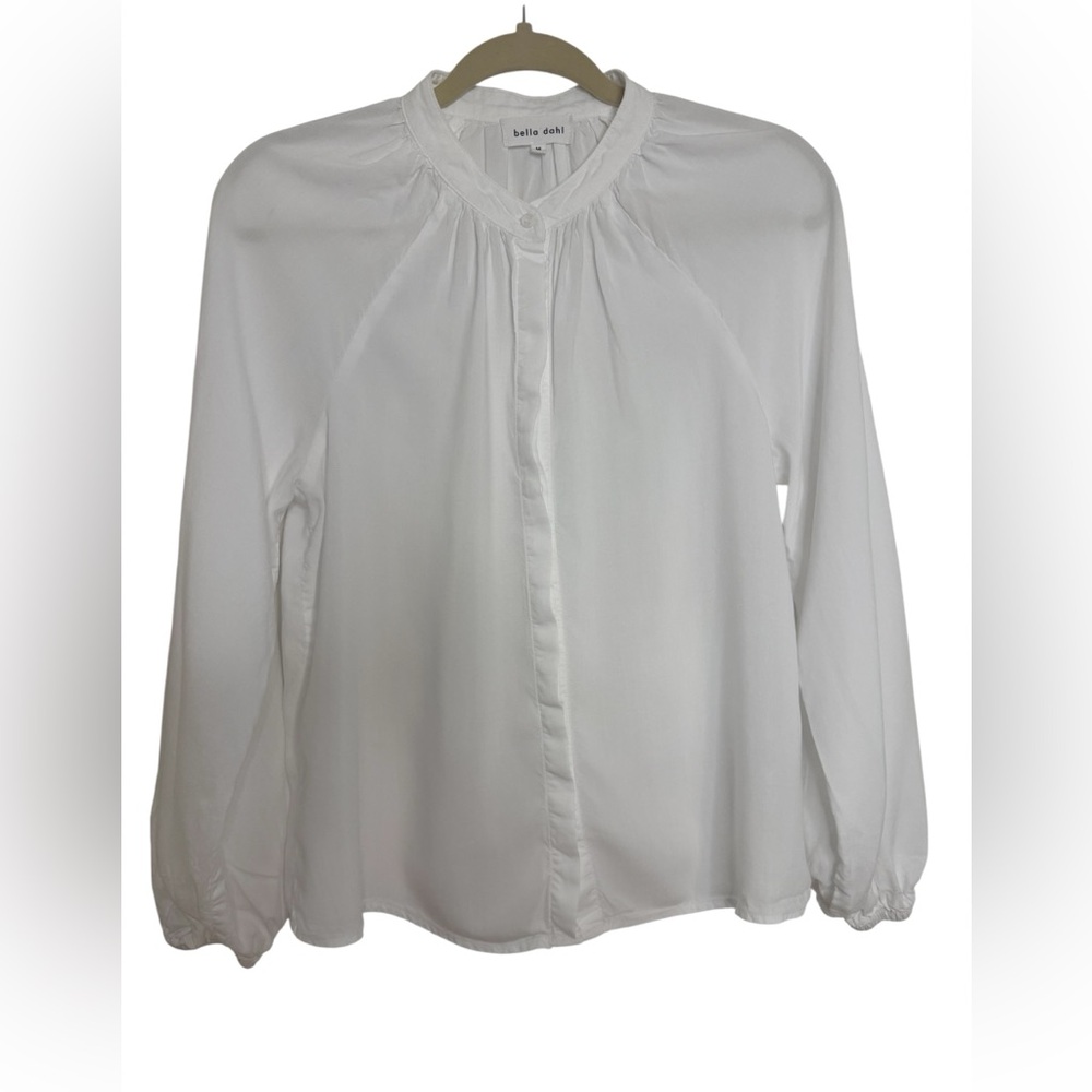 Bella Dahl Women’s All Mine Raglan White Button Down Shirt Medium